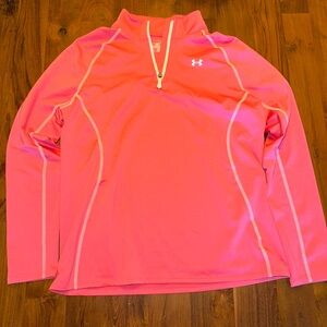 Under Armour Girl’s Pink Quart Zip Long Sleeve Top Size Youth XL.